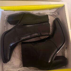 Sleek Black Leather Ankle Booties